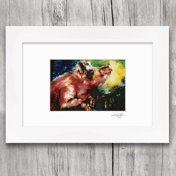 Pig Print in Mat from original painting by Kathy Morton Stanion - Charlie - Picture 4 of 4